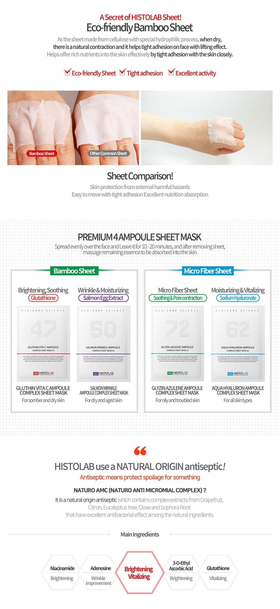 Gluthin Ampoule Complex Sheet Mask 47 - HistoLab Canada