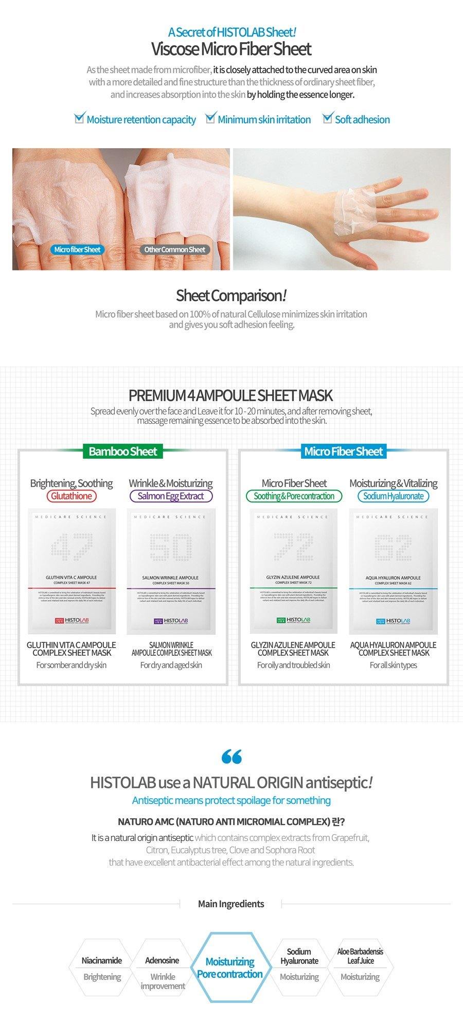 Aqua Hyaluron Ampoule Complex Sheet Mask 62 - HistoLab Canada